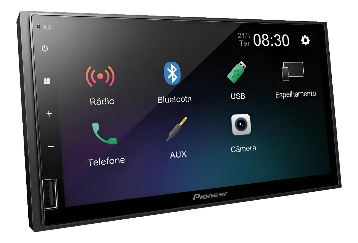 Multimídia Pioneer Dmh-145br 7' Pol Usb Espelhamento Android Cor Preto